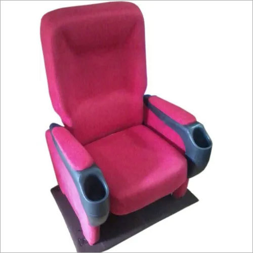 Hitech Multiplex Chair - PU Foam Density 45, Sliding & Push Back Mechanisms, Pink Color | Durable, Eco-Friendly, Modern Theatre Seating