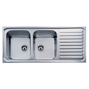 Double Bowl With Drain Board Sink