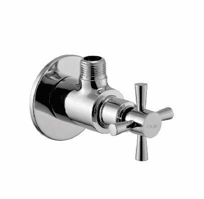 Angle Cock - Brass, 60x50x40 Mm | Chrome Finish, 1/2" Connection, Angle Valve For Water Supply Control In Sinks, Toilets, And Bidets, 10 Bar Rating