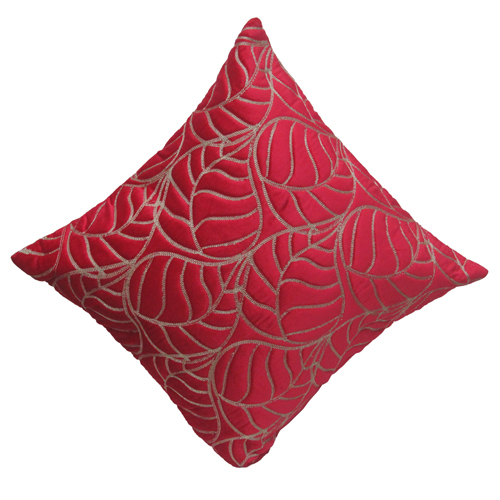 Zari Ari Leaf Cushion Cover