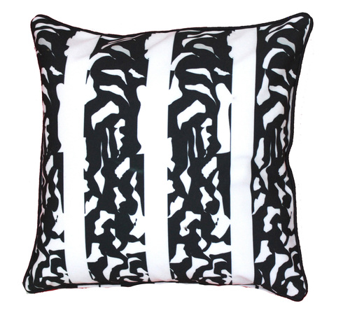 Bohemia Cushion Covers - Cotton 40x40 cm (16x16 inches) | Black and White Digital Printed, Square Shape with Zipper Closure