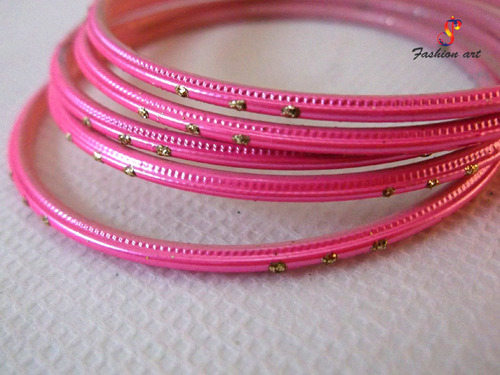 Designer Pink Paigam Metal Bangle
