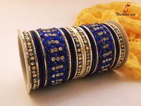 Stone Studded Fancy Metal Bangle Set