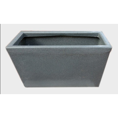 Decora Tall Rectangular Pot - Plastic, 12x24 Inches, Grey | Ideal for Garden Use