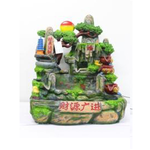 Indoor Fountain - 14 Inch Pool Size, Multicolor Ceramic and Plastic Design | 230 Volt Voltage, Plat Fiber & WPC Elements