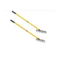 PREM Garden Rake (FRWH-8) - Metal, Yellow | Ideal Tool for Efficient Gardening Tasks and Maintaining Your Outdoor Space