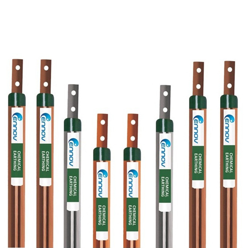Chemical Earthing Electrodes - Solid Metal Rod Design, Ground Enhancement Material Filled for Enhanced Earthing System Performance
