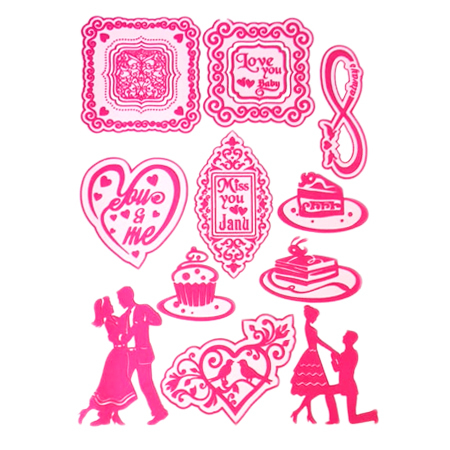 Wonder Stickers - Rubber Material, 3x2 Inch, Pink & Blue , Water Activated Adhesive, Customizable Shapes, Reusable & Paintable Design for Decoration
