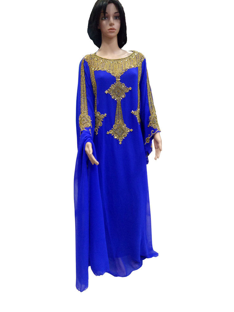 Georgette Blue Ladies Kaftans