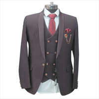Party Wear Men Suit - Cotton, Long Sleeve, Brown | Breathable, No Fade, Perfect Fit
