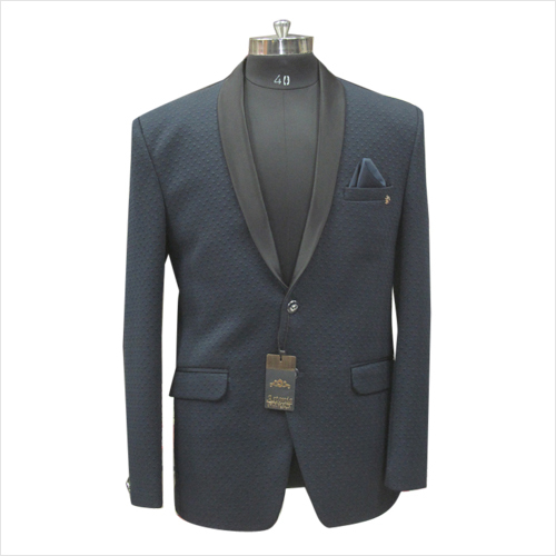 Men Party Wear Blazer - Cotton Fabric, Long Sleeve, Black | Breathable, Dry Clean Only, No Fade