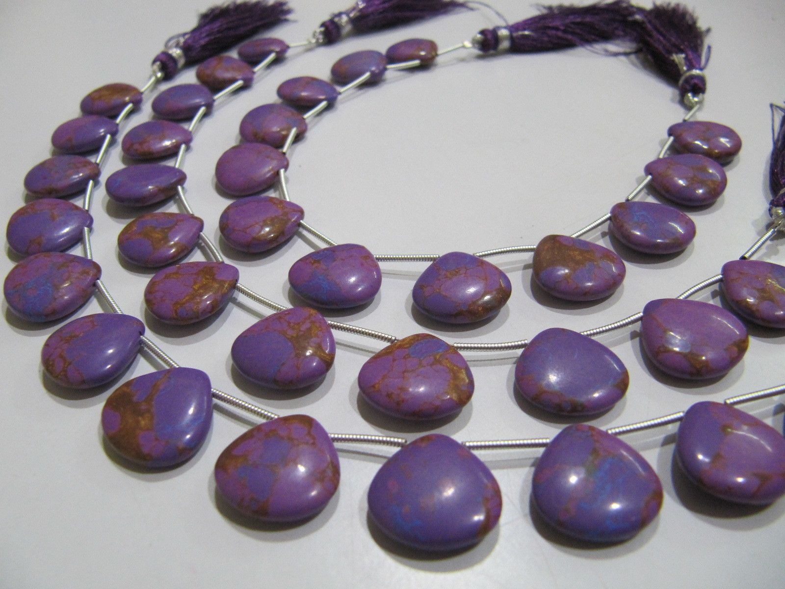 AAA Quality Purple Copper Tourquoise Heart Shape Plain beads