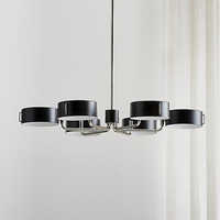 Acrylic Chandelier - Five Light Design, Ambient Lighting, Durable Metal And Acrylic Material, Elegant Modern Style, 110-240v Voltage, Variable Dimensions, Black Finish