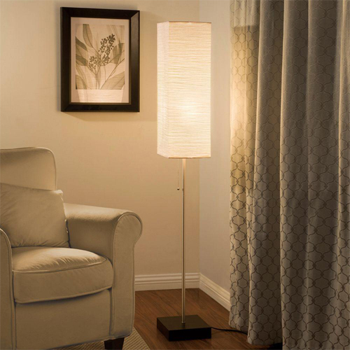Tripod Floor Lamp - Metal, 8x60 inches , Black and Cream Color, Modern Design, Fluorescent Light Source