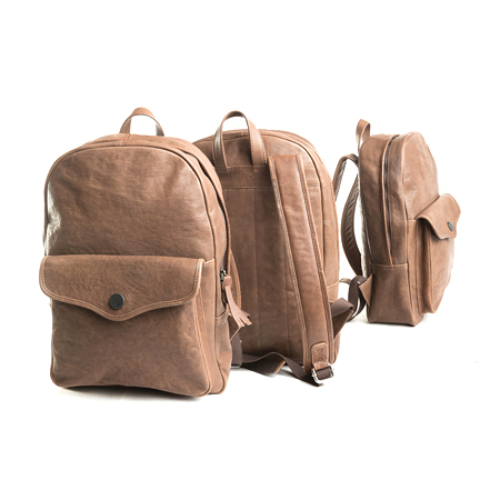 Blue Leather Ladies Backpack