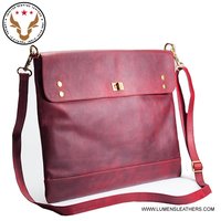 Maroon Womens Leather Bags