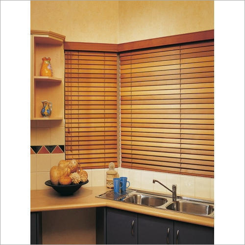 Laminated Wooden Blinds - 2" Venetian Blinds, Natural Bamboo & Wood, Customized Colors, Blackout Feature, Horizontal Pattern for Home & Office Decor