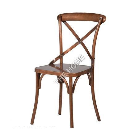 Polished Cross Back Chair Copper