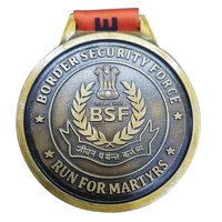 Antique Medal - Die Casting Metal, 2-3 Inch Round, 1.6-2 Mm Thickness | Lightweight, Dual-sided Design, Competitive Souvenir With Ribbon Attachment