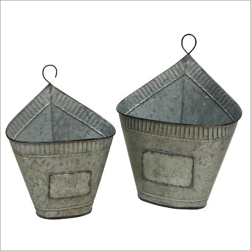 Galvanized Wall Planter Height: 10 Inch (In)