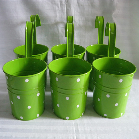 Multiple Green Metal Planter