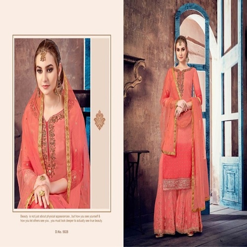Peach Pakistani Style Designer Suit Online