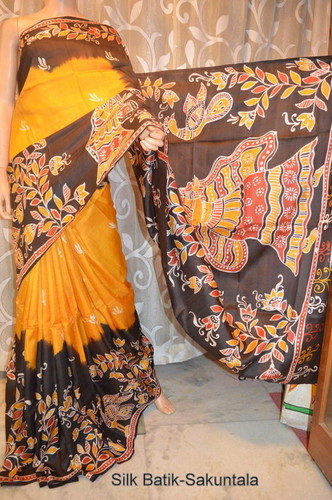 Hand painted Silk Batik Saree