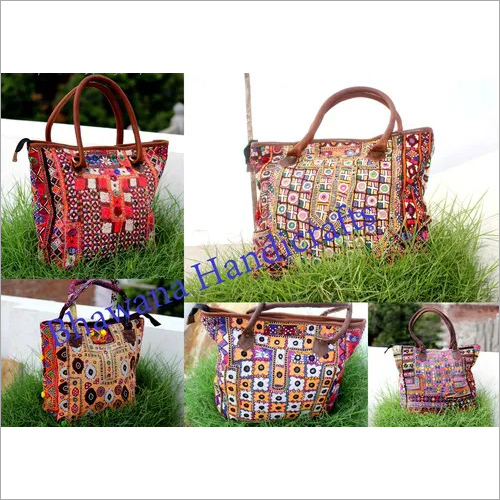Leather Hand Embroidered Banjara Bags