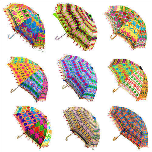 Hand Embroidered Multi Colorful Umbrella