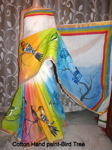 Hand Painted Cotton Saree