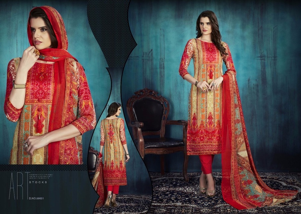 Cotton Ladies Printed Suit Materials