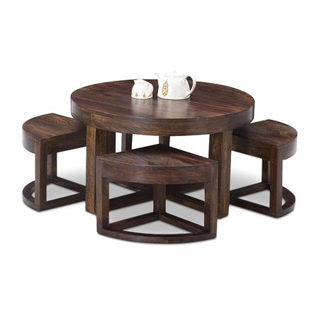 Round Shape Wooden Coffee Table
