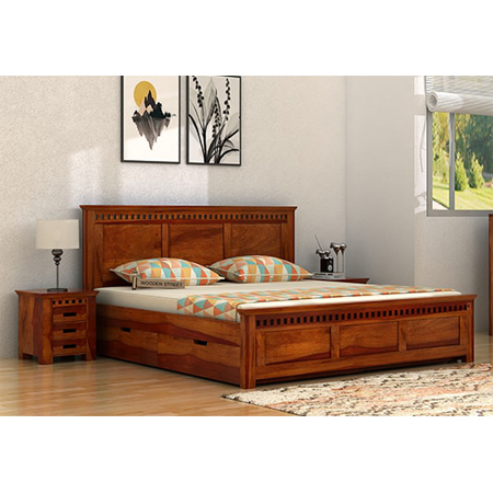 Fallon Storage King Size Wooden Double Bed
