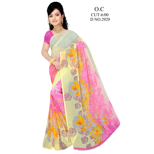 Ladies Printed Chiffon Sarees