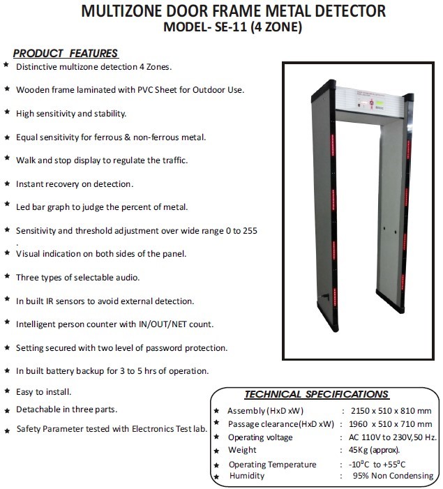 Portable Door Frame Metal Detector