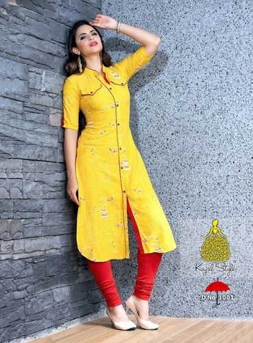 Kajal Style Designer Rayon Kurtis Collection