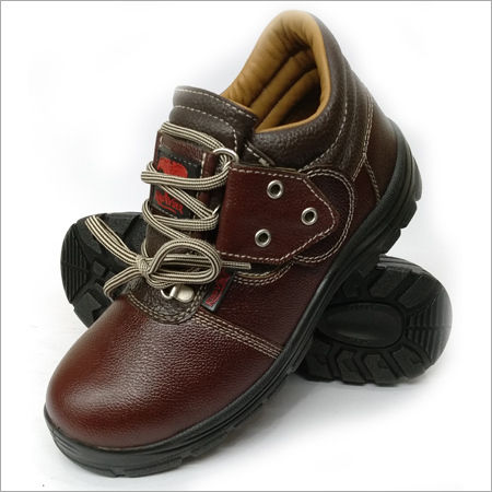 Mens Brown Low Ankle Safety Shoes