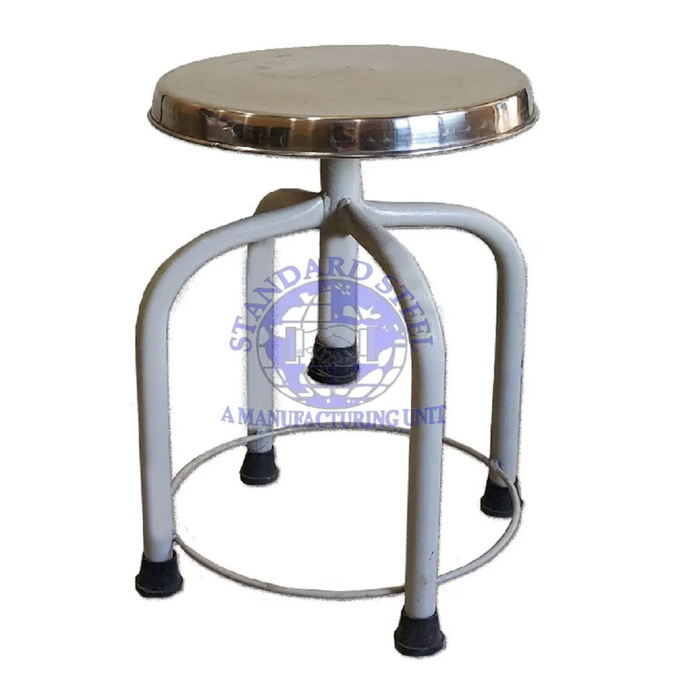 Hospital Patient Revolving Stool - Color: White