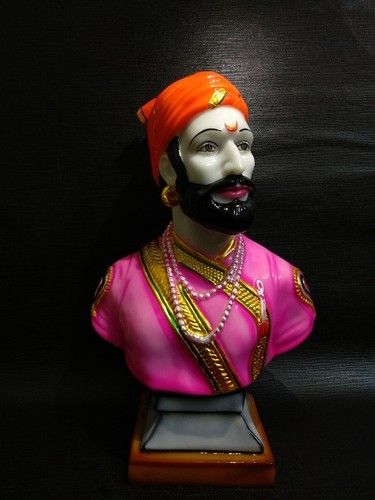 Multi Colour Shivaji Maharaj Marble Statue