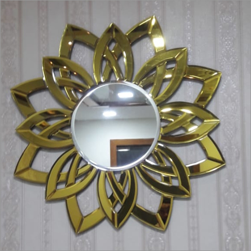 Home Decorative Mirror - Glass & Metal, Round Shape | Transparent Finish, Ideal for Decorative Use