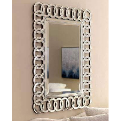 Interior Decoration Glass Mirror - Glass, 2-6 Millimeter Thickness, Transparent Finish, Rectangular Shape | Versatile Wall Usage, Metal Accents