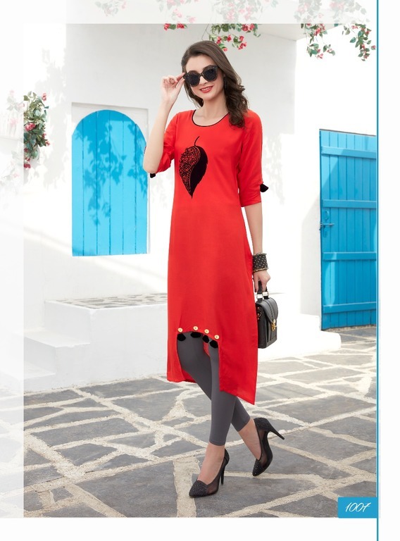 Rayon solid kurtis