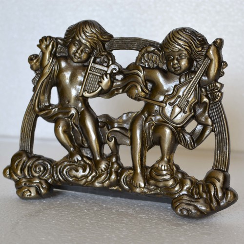 Cute Cupids Metal Wall Plate With Antique Finish For Wall Decor Sculpture Art Design Type: Hand Building