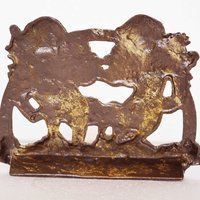 Cute Cupids Metal Wall Plate With Antique Finish for Wall Decor Sculpture Art