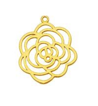 Trendy Brushed Gold Plated Round Tree Design Metal Charms Pendant - Jewelry Findings Charms