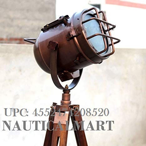 Industrial Nautical Studio Searchlight Tripod Studio Floor Lamp By Nautical Mart Inc.