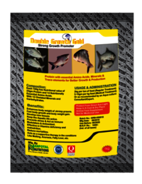 Double Growth Gold - Powdered Feed Supplement For Aquaculture | Enhanced Growth, Immune Support, Vitamin Deficiency Treatment, 2-year Shelf Life