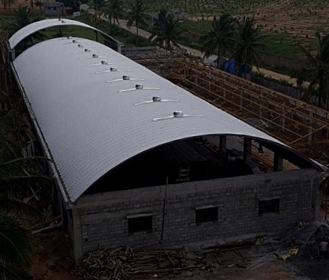 Food Industry Roofing System - Customized Arch Roof Design | Weather Proof, Impact Resistant, Easy to Install, High Tensile Strength