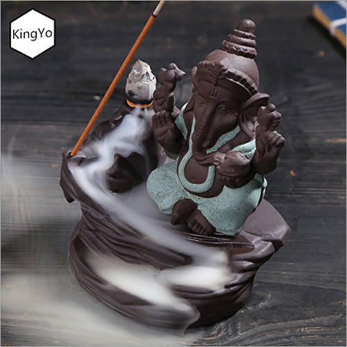 God - Ceramic 10x8x7cm, Brown Ganesh | Aromatic, Decorative, Relaxing, Unique, Spiritual, Handcrafted, Durable
