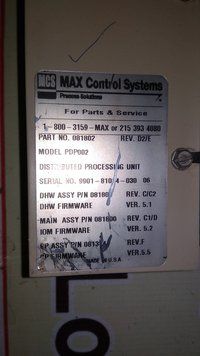 MAX CONTROL SYSTEMS PROCESSING UNIT